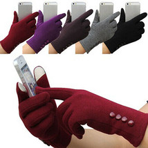 1 Pair Women Fashion Touch Screen Outdoor Sport Winter Warm Buttons Gloves - $12.28+