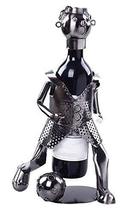 Wine Holder Stainless Steel Wine Rack Modern Metal Wine Rack Soccer Player - $48.46