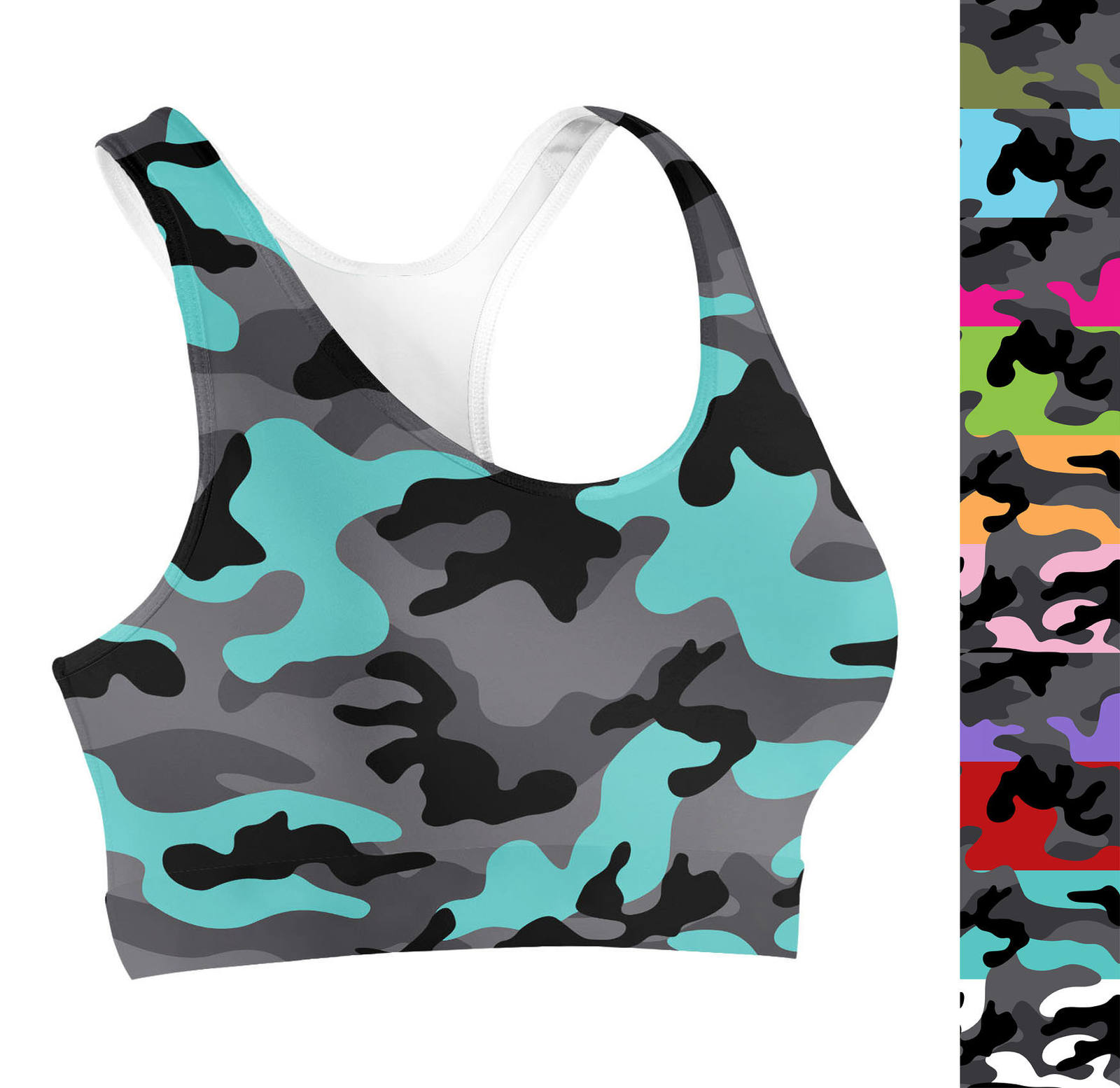 Dark Camouflage Sports Bra Sports Bras