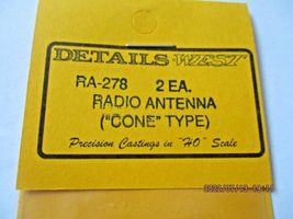 Details West # RA-278 Radio Antenna Cone Type. 2 Each HO-Scale image 3
