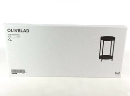 Ikea OLIVBLAD Plant Stand Indoor Outdoor Steel Side Table Black 13 ¾"  New - $38.89