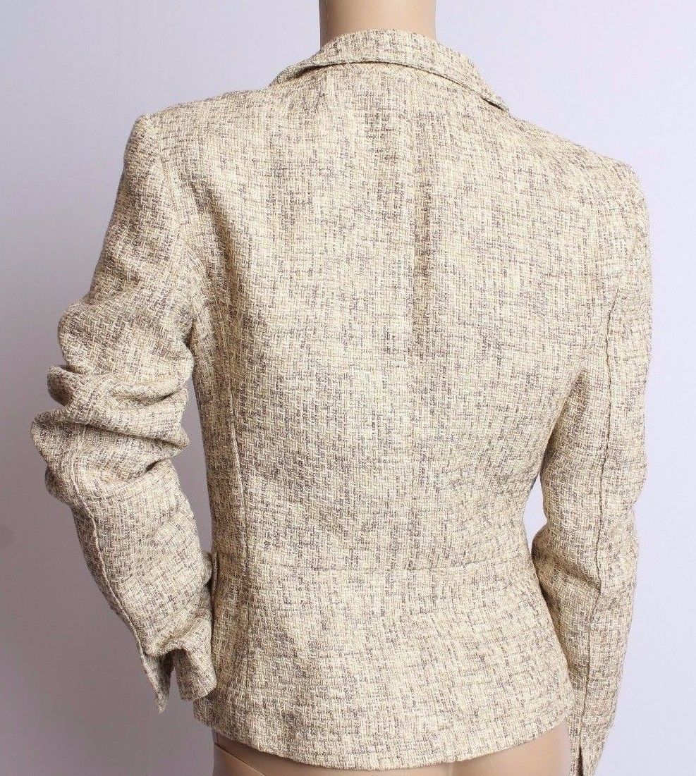 J Crew Cotton Linen Taupe Oatmeal Tweed Blazer Jacket S 4 Suits & Blazers