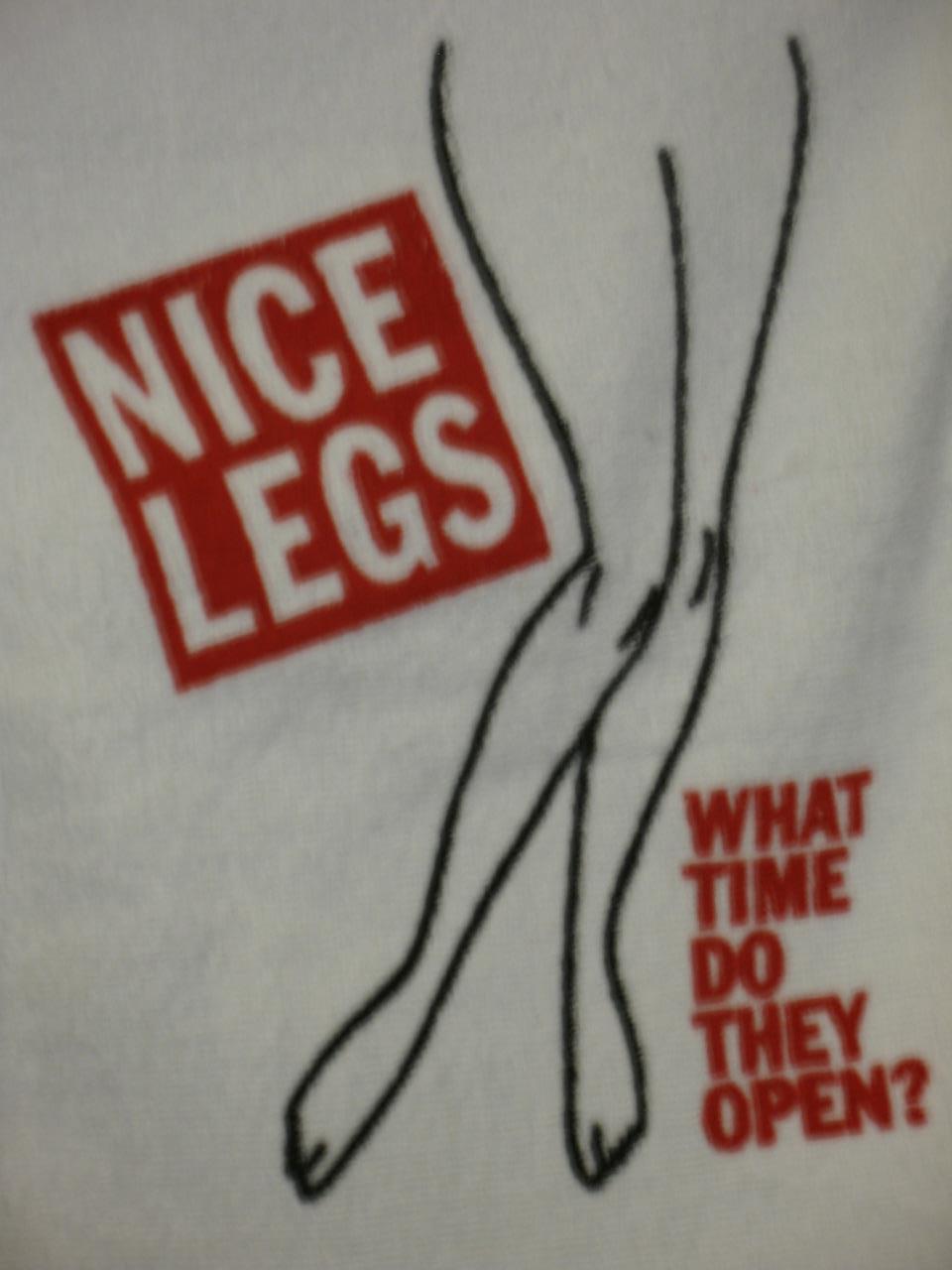 Primary image for 12 BOWLERS TOWEL NICE LEGS! bowlers funny saying towel what time do they open?