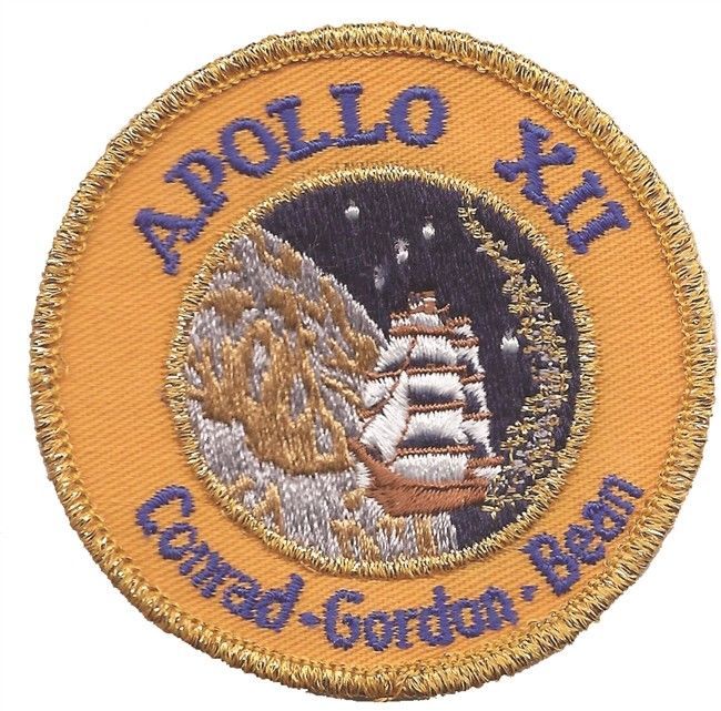 Vintage NASA Apollo XII (Apollo 12) Patch - Conrad, Gordon, Bean (Iron ...