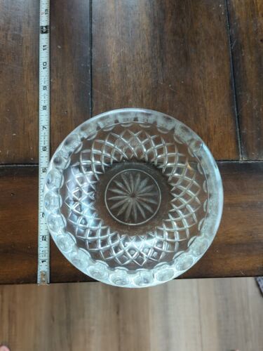 vintage Tobaciana glass ashtray heavy lead crystal