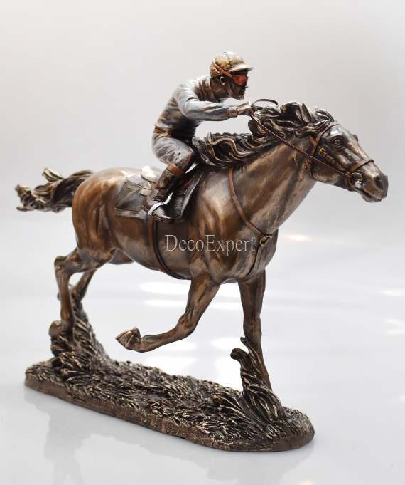 Racehorse with Jockey Horse Trinket Box or Figurine Animals