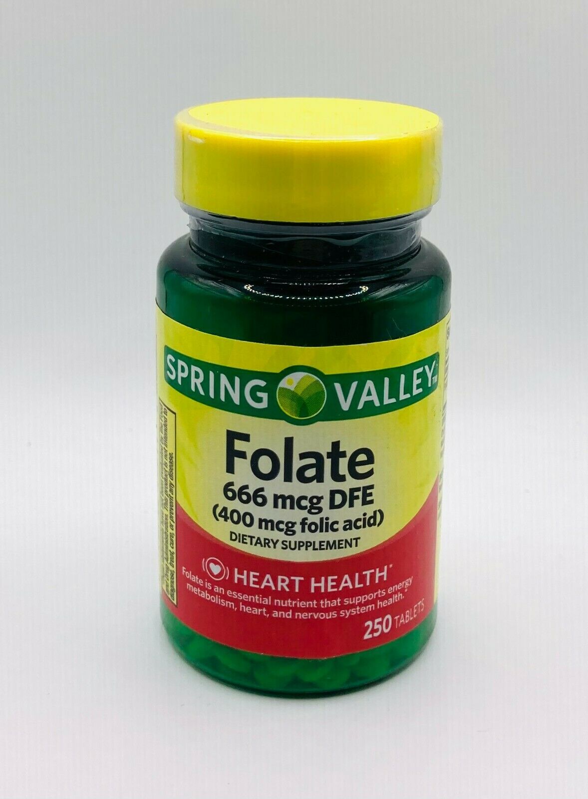 Spring Valley Folate 666 mcg DFE (Folic Acid 400 mcg) - 250ct ...