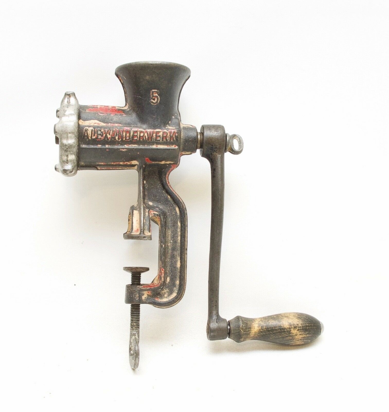 Antique Alexanderwerk Germany 5 Meat Grinder Iron Cast Enameled