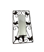 Metal Mirror Candle Holder Wall Hanging Butterflies Copper Colored 17.5&quot;... - $28.71