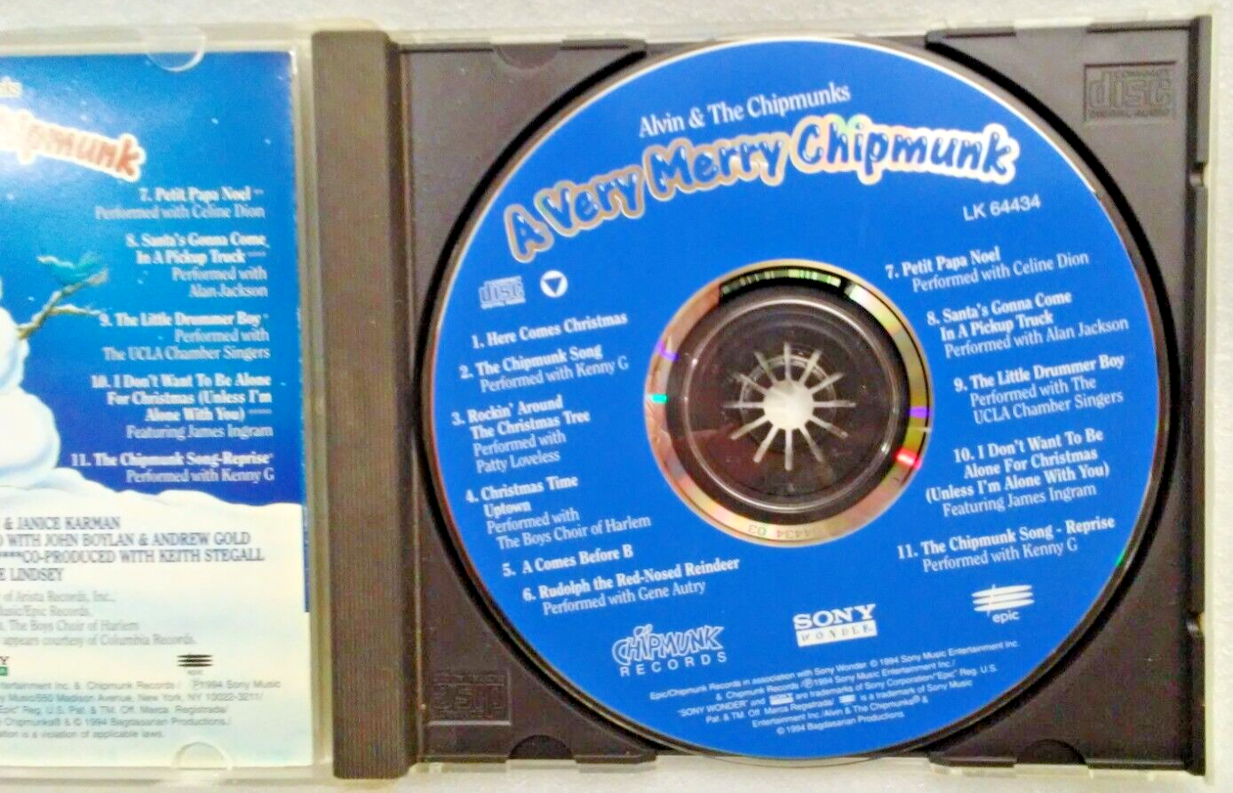 CD Alvin And The Chipmunks - A Very Merry Chipmunk (CD, 1994, Sony