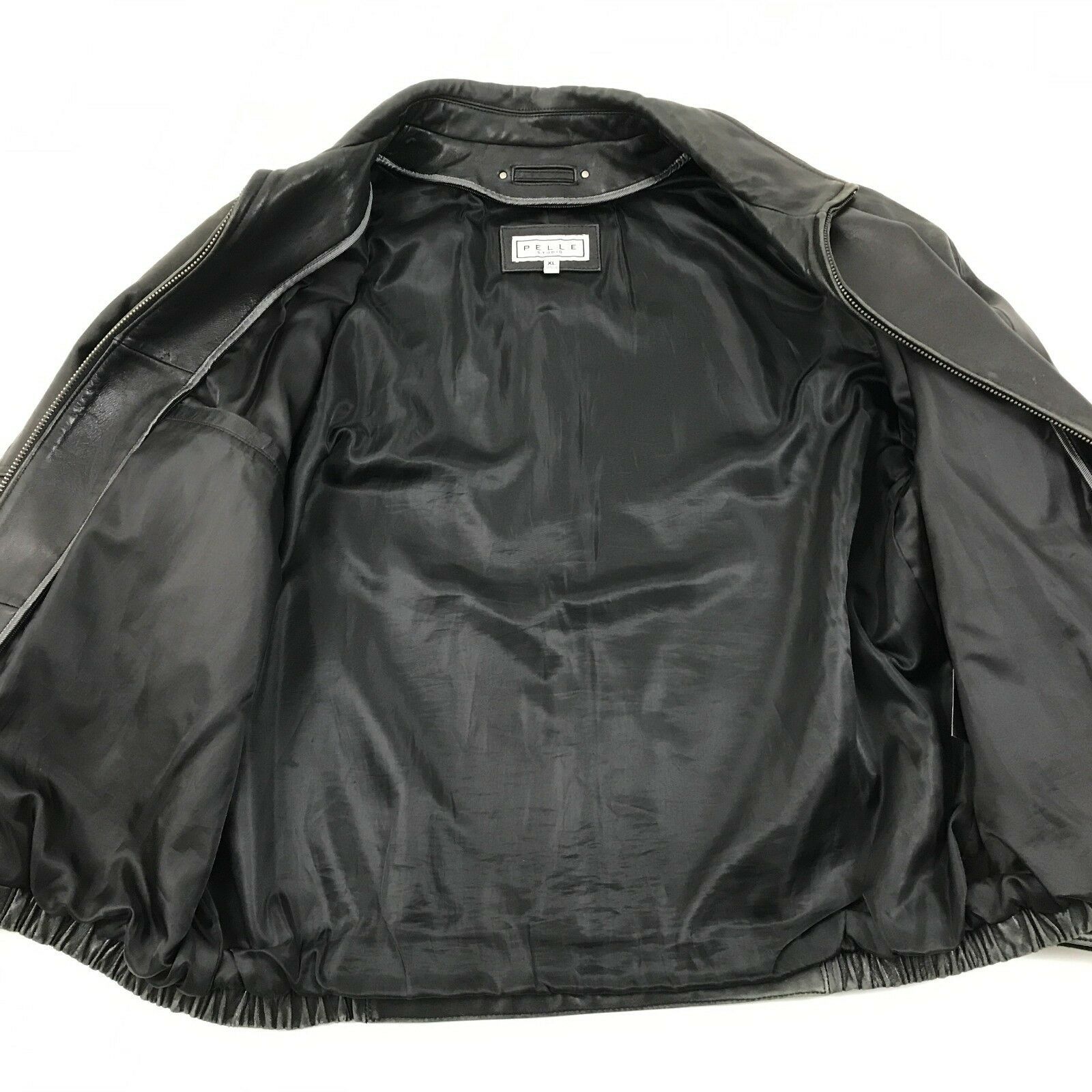 VINTAGE Pelle Studio Men's Leather Jacket Black Bomber Distressed Loose ...