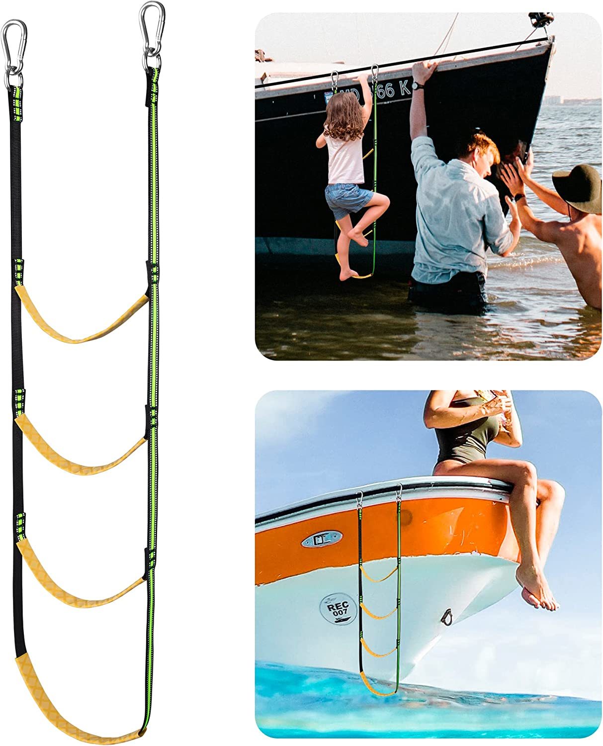 4 Step Boat Rope Ladder，Boat Rope Ladder Extension,Assist Boat Folding