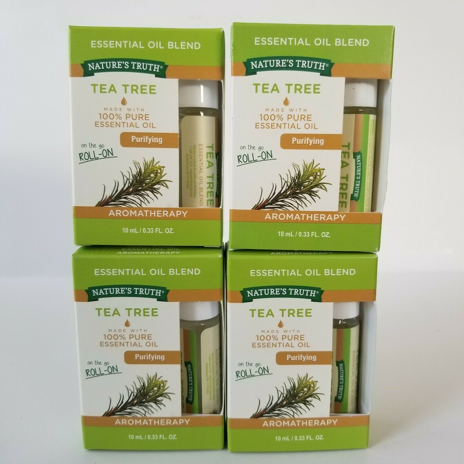 Natures Truth Tea Tree Roll-On 0.34 Fl. Oz Lot of 4 Essential Oil Aromatherapy - $19.34