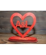 Personalised Wooden Freestanding Heart - Customized Gift Valentine&#39;s day... - £9.18 GBP