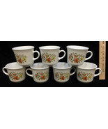 Coffee Cups Mugs Corelle by Corning Indian Summer Flowers Floral White S... - $34.64