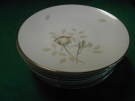  Magnificent ROSENTHAL Germany PEACH BROWN-GRAY ROSE . Set 7 BREAD Plate... - $49.09