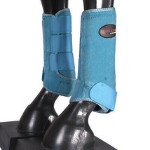 L M S Hilason Horse Hind Rear Leg Protection Sports Boot Pair Turquoise - $49.95