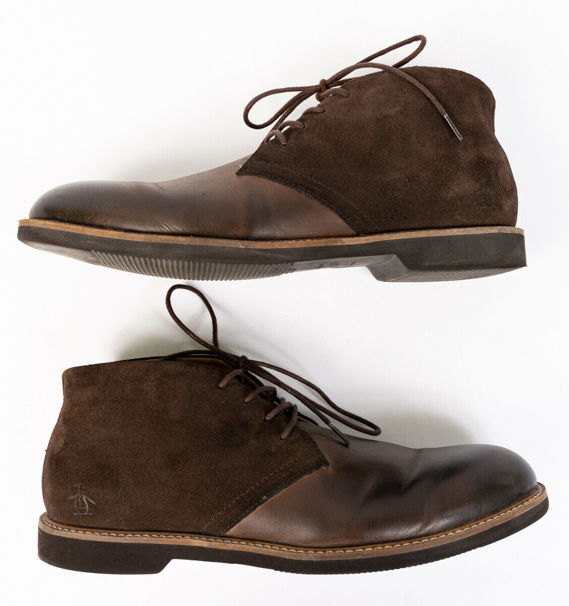 Original Penguin Mens Desert Chukka Boots Brown Leather Suede Size 10 ...