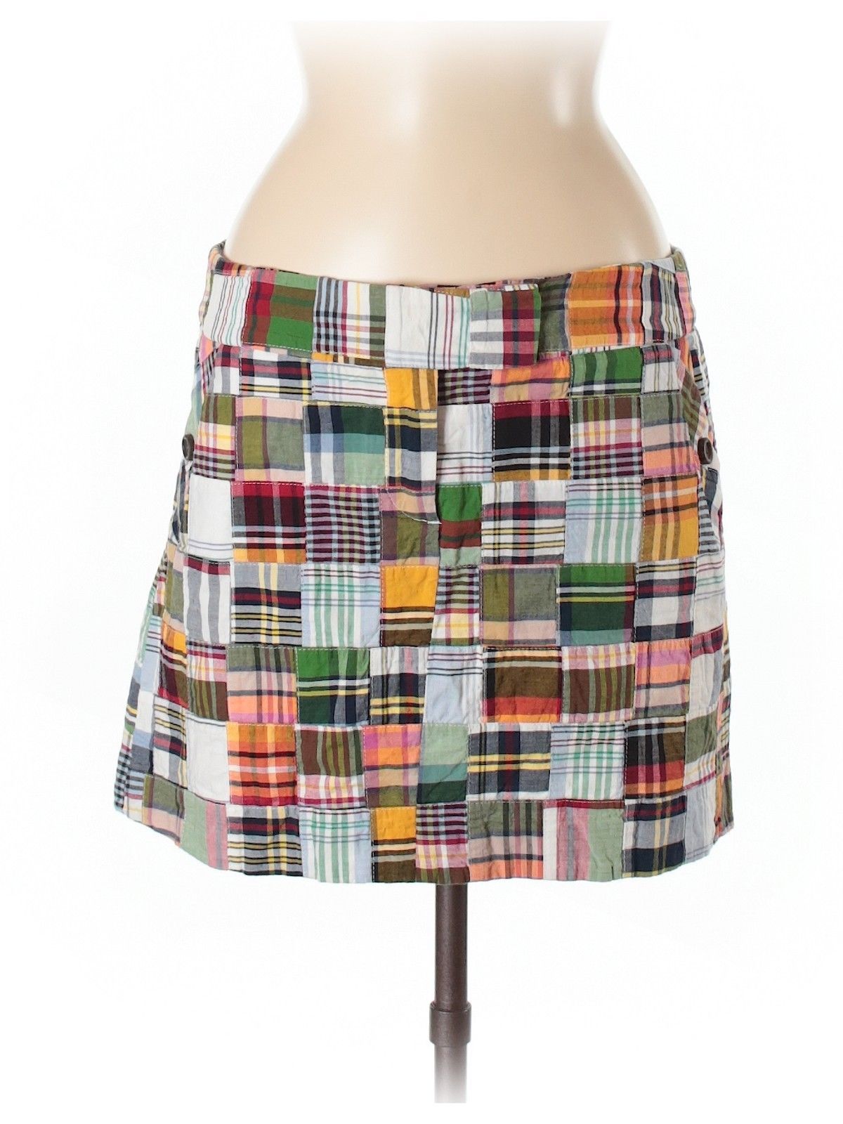 J. CREW Women's Patchwork Madras Mini Skirt Size 0 - Skirts