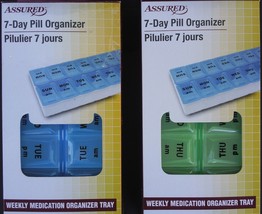Pill Organizer 7 Day TWICE-A-DAY AM/PM Weekly Medication Tray Blue Or Green - $2.99