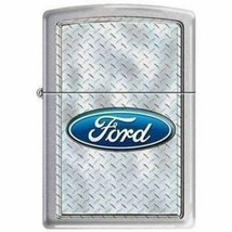 Zippo Lighter - Ford Diamondplate Brushed Chrome - 852898 - $30.25