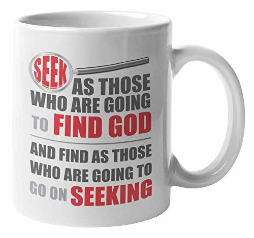 Seek As Those Who Are Going To Find God. Christian Coffee & Tea Mug For Youth, Y