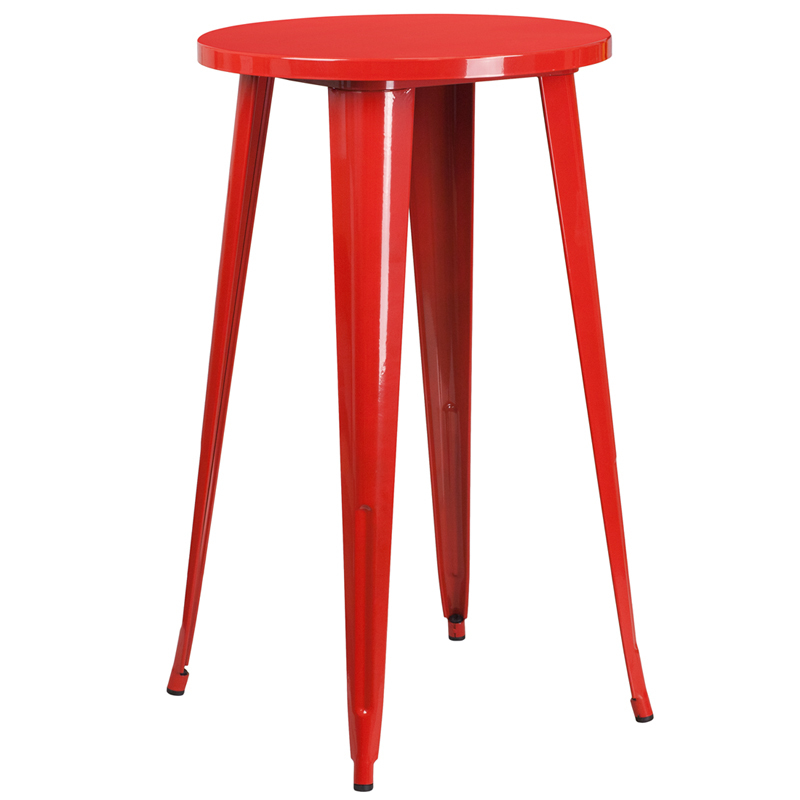 24RD Red Metal Bar Table CH-51080-40-RED-GG