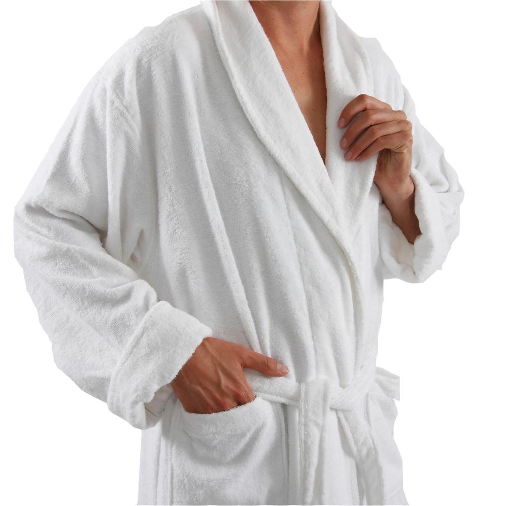 Hotel Luxury Reserve Black Terry Velour Bathrobe For Men Men's Clothing
