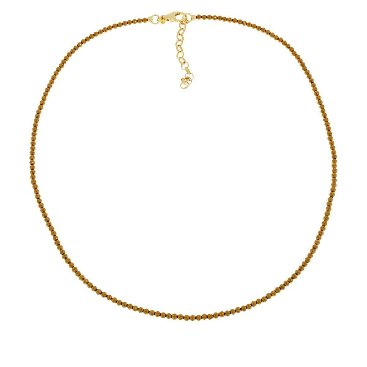 Bellezza 22 Bronze Goldtone Faceted Bead Necklace