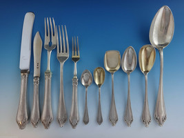 An item in the Antiques category: Austrian 800 Silver Flatware Set For 12 Service Massive 146 Pieces Beautiful!