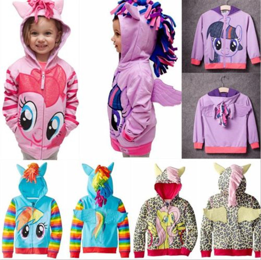 My Little Pony Hoodie Wings Coat Jacket Sweater Twilight Rainbow Dash Kids Girls