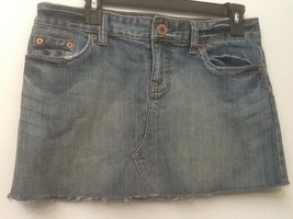American Eagle Size 6 Denim Distressed Cutoff Mini Jean Skirt 32" x 12 1/2" AE - $15.95
