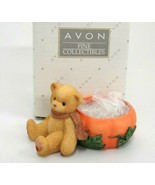 Cherished Teddies Avon Autumn Tealight Holder Bear &amp; Pumpkin Priscilla H... - $8.45
