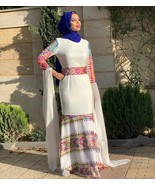 Women&#39;s Custom Embroidery Modern Modest Hijab Thob Dress for Special Occ... - £760.29 GBP