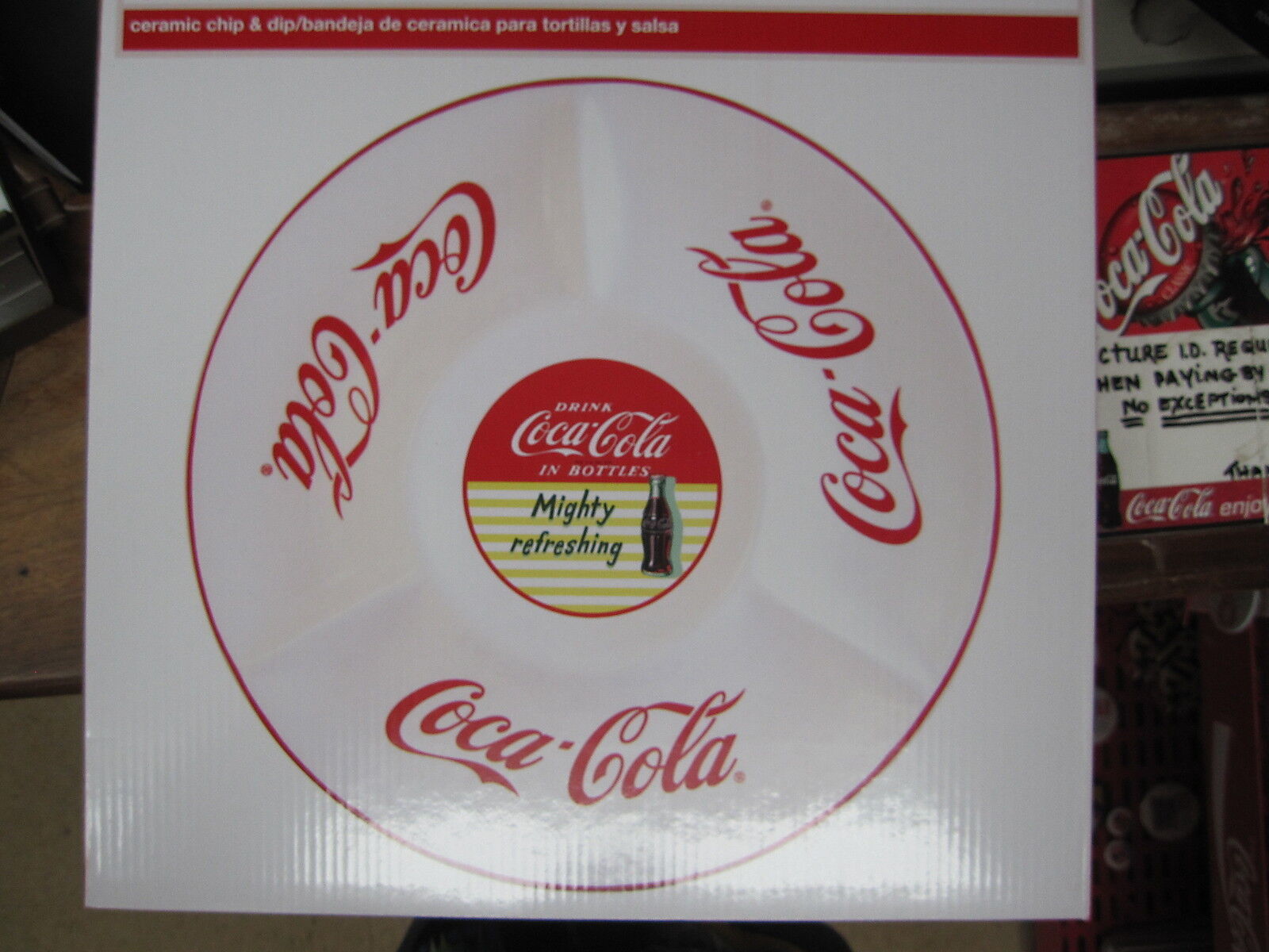 Primary image for Coca Cola Ceramic Chip & Dip Serving Dish - NEW - CC-2