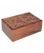 Spiral Goddess Wood Box 4x6&quot; Wooden Chest Tarot, Herbs or Trinkets #GRV20 - $44.17