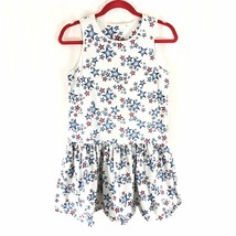 Lands End Girls Dress Ruffle Stars Red White Blue USA Sleeveless Size L 14+ - $13.54