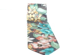 OLEG CASSINI Polyester Floral Men&#39;s tie green brown - $12.20