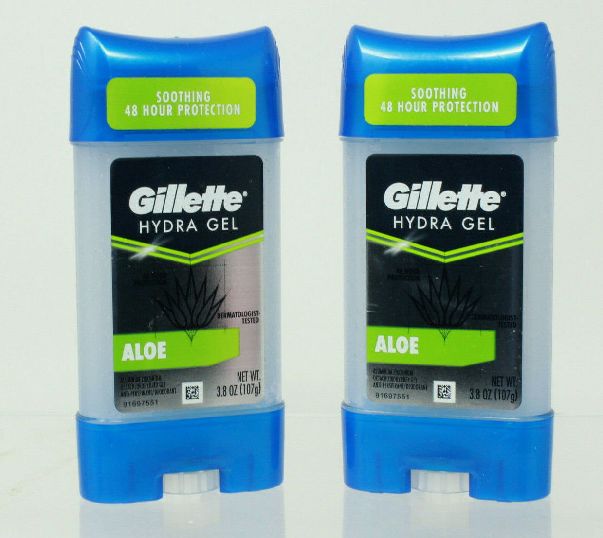 Gillette Hydra Gel Aloe 48hr Antiperspirant Deodorant for Men 2pk 3.8