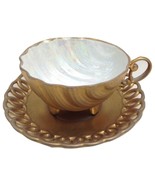 Plate and Bowl, Gold Lusterware, Footed/Scalloped Bowl, Lace/Basketweave... - $64.35
