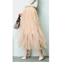 GRAY Tiered Tulle Maxi Skirt Full Layered Skirt Outfit Bridesmaid Tulle Skirts image 5