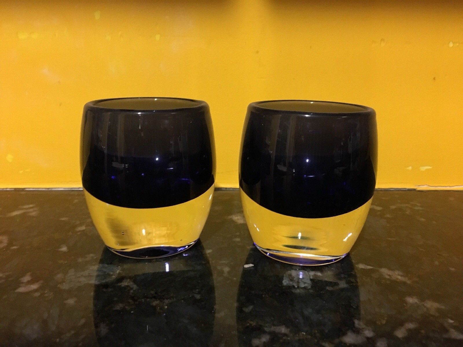 Pottery Barn Purple Blue Glass Votives And Similar Items