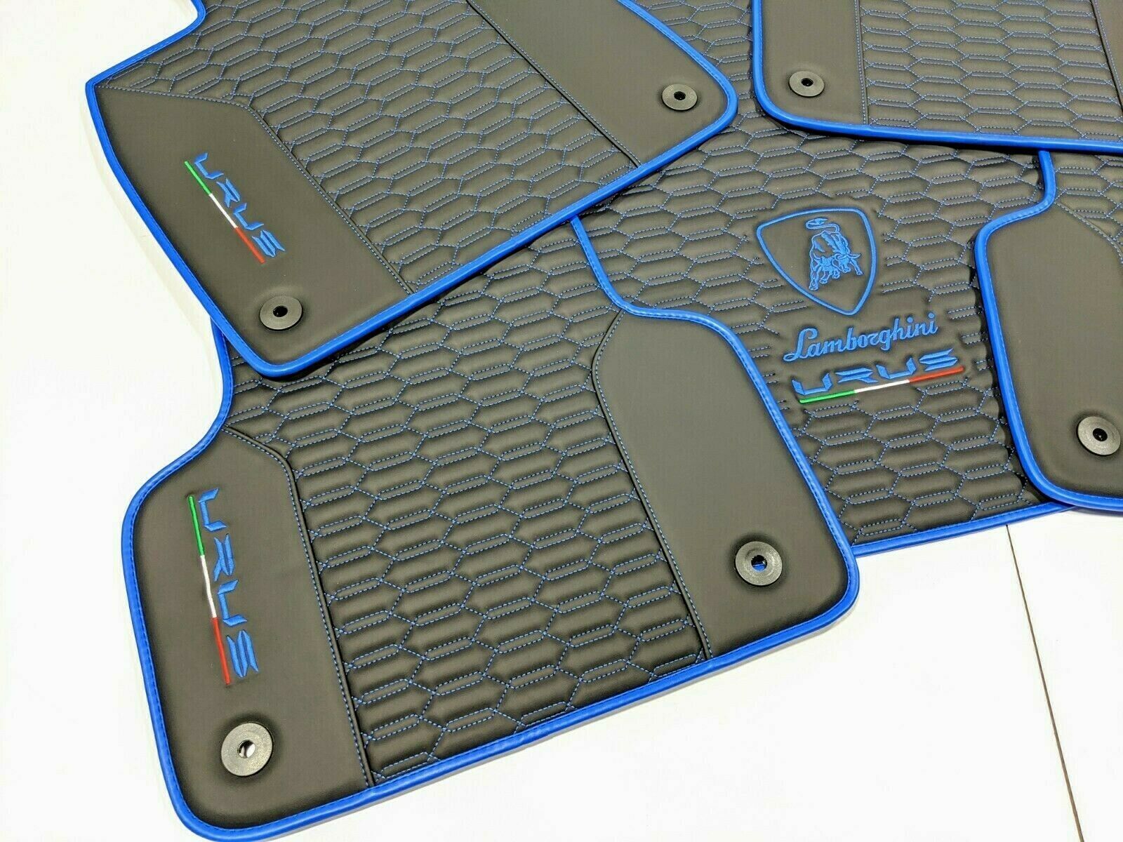 Urus Bespoke Floor Mats in black/blue eleos Floor Mats