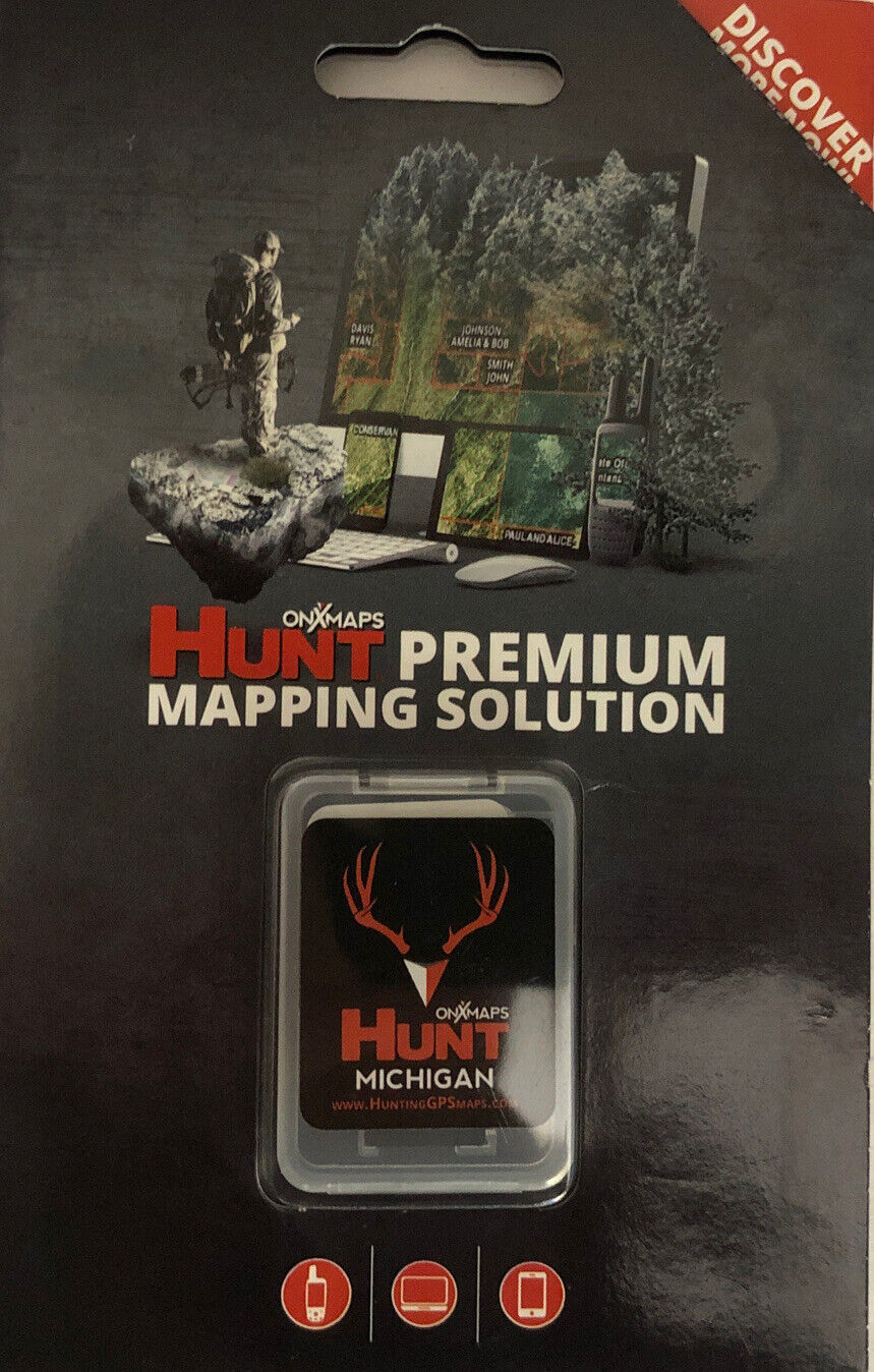OnXmap Hunt MICHIGAN Prem. Map for Garmin GPS Hunting GPS Maps/Micro SD