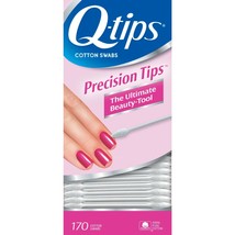 Q Tip Cotton Swabs Precision Tip 170ct Tapered Double Pointed Tips 1 box - $12.99