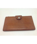 Wallet Checkbook Brown Leather  Clutch Uruguay South American Tan Vintage - $19.20
