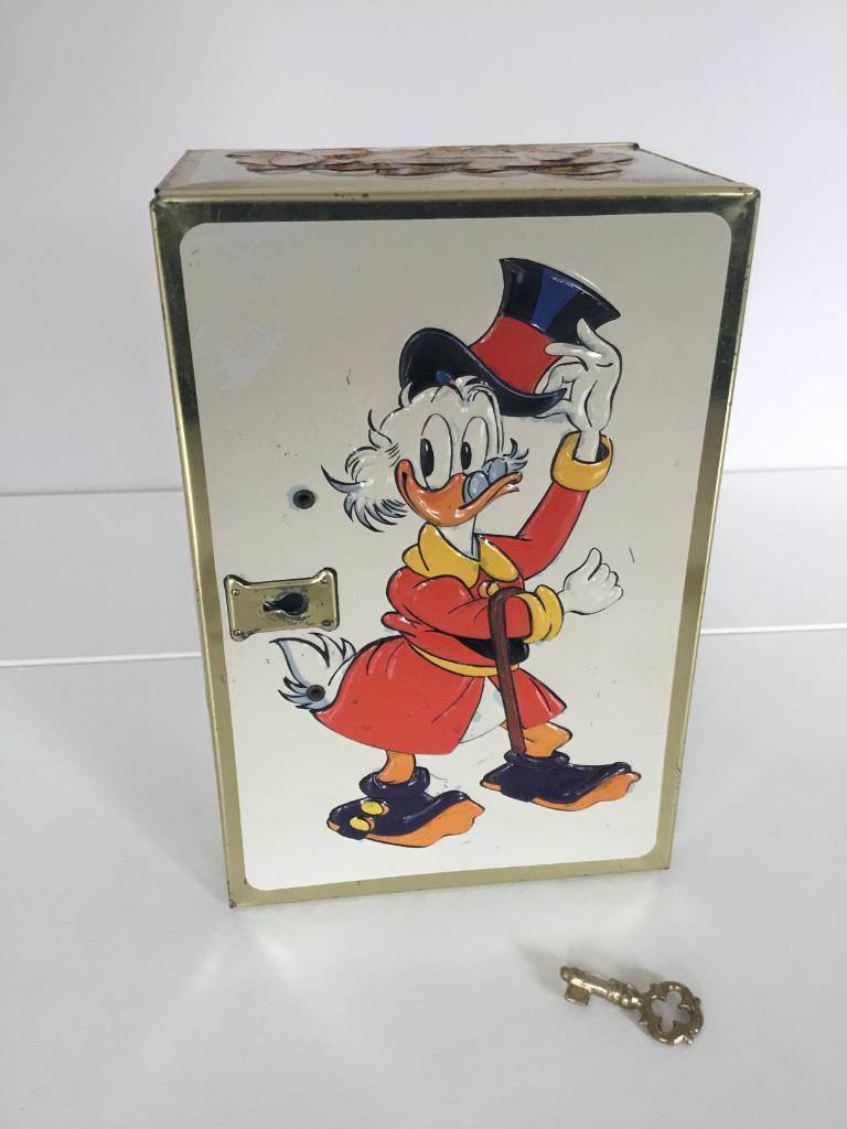 Extremely Rare! Walt Disney Uncle Scrooge Old Metal Tin Coin Bank Vault ...