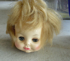 Vintage 1971 Horsman Girl with Blonde Rooted Hair Head 4" Tall - $17.82
