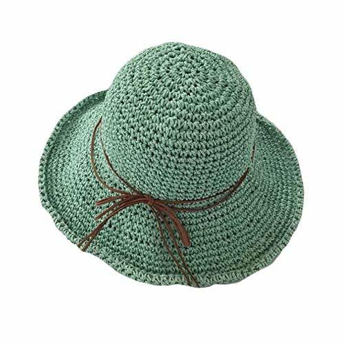PANDA SUPERSTORE Foldable Beach Hat Floppy Wide Brim Bucket Hat Straw Hats for W