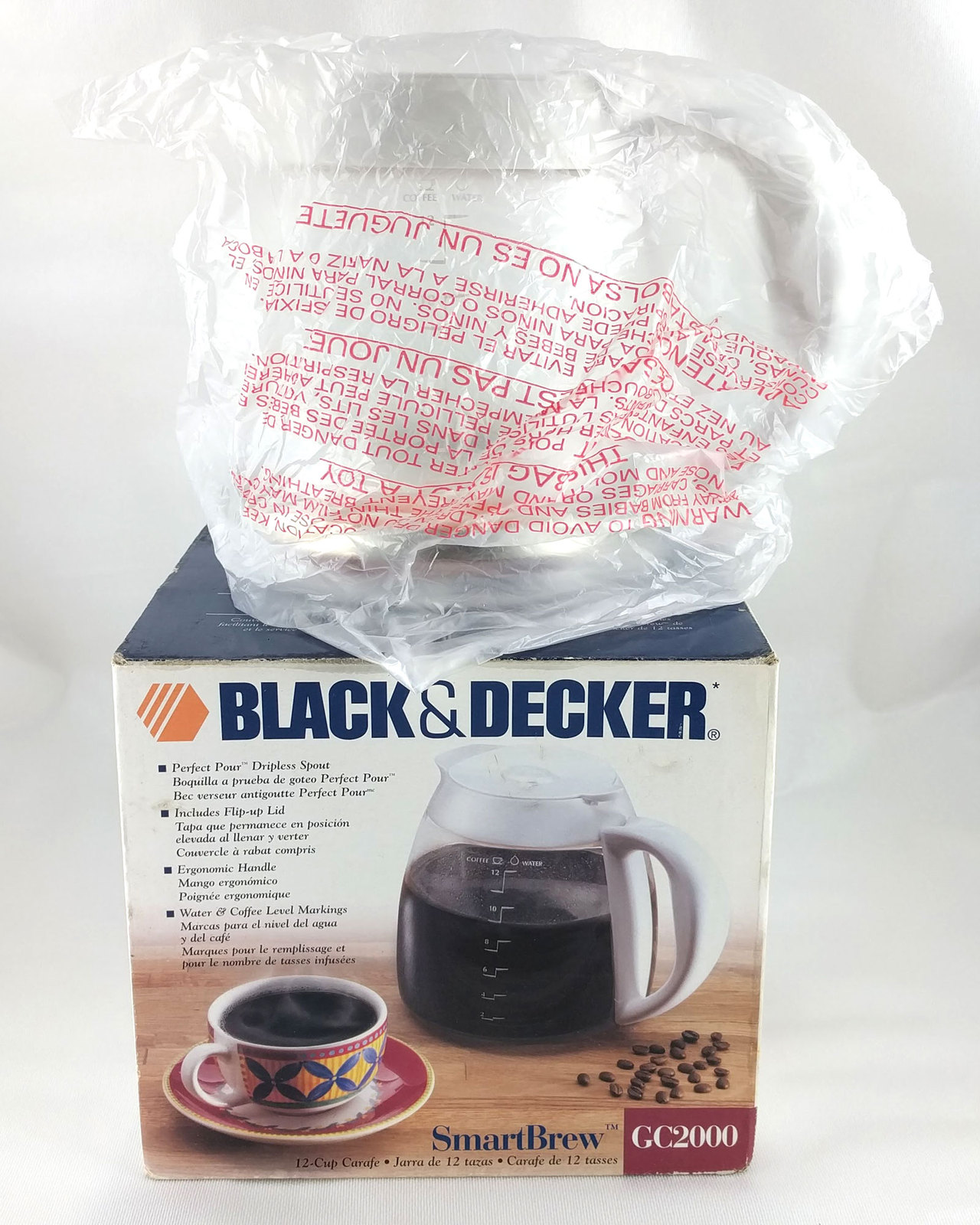 Black & Decker GC2000 SmartBrew Replacement Coffee Pot Carafe White 12